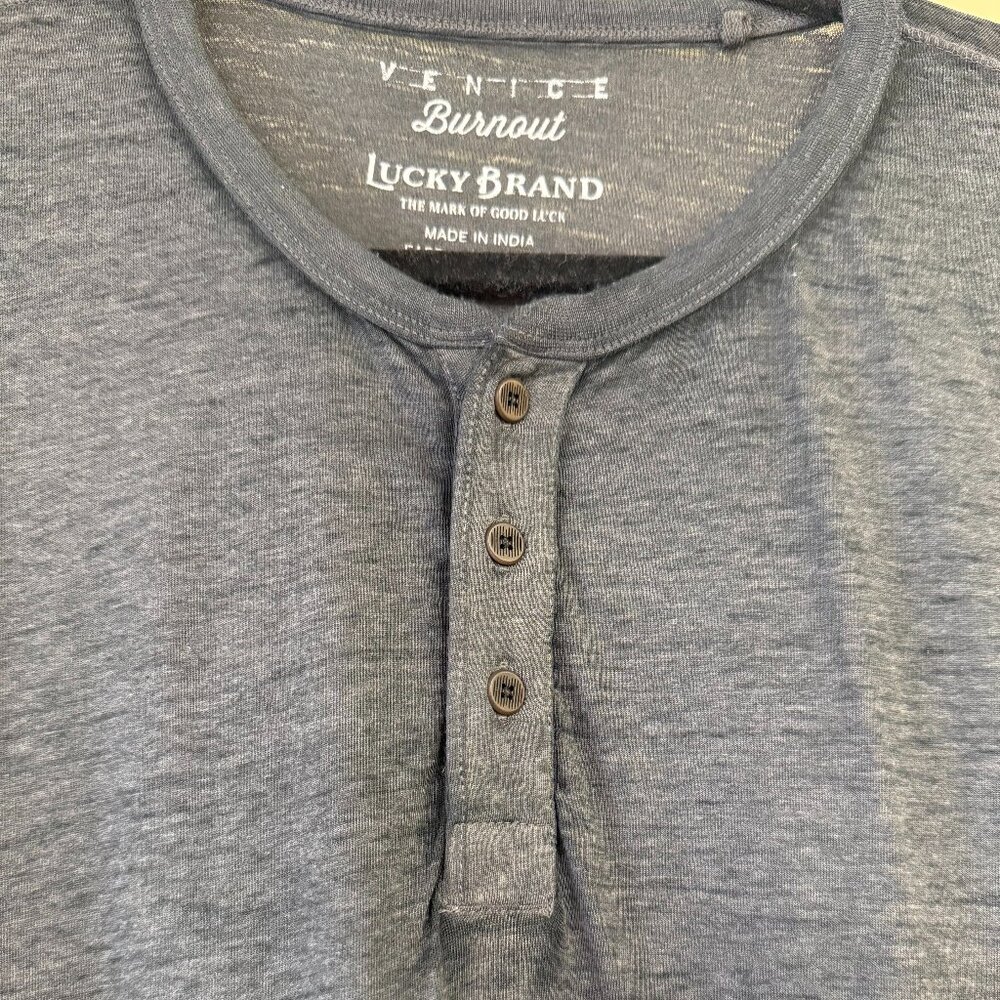 Lucky Brand Gray Long Sleeve Henley Shirt